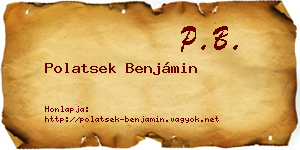 Polatsek Benjámin névjegykártya